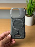 BUZZBEA Industrial Luxe Case for iPhone – Premium Metallic-Finish Minimalist Design | Integrated MagSafe Compatibility | Slim Tech-Texture Geometric Back Cover | Elegant Professional Series - Image 4