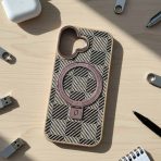 BUZZBEA Artisan Chevron TechWoven MagSafe Case for iPhone – Multi-Tone Geometric Weave | Rose Gold Metallic Accents - Image 5
