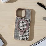 BUZZBEA Luxe TechWoven MagSafe Case for iPhone 17 Pro/16 Pro – Premium Fabric Texture with Integrated Foldable Kickstand | Metallic Lens Protection | Luxury Shockproof Back Cover - Image 3