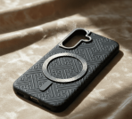 BUZZBEA Luxe Texture Series Case for Samsung Galaxy S24 & S25 Series – Premium Jacquard & Embossed Fabric MagSafe Compatible Back Cover | Metallic Camera Shield | Slim Shockproof Executive Case - Image 4