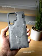 BUZZBEA Executive Leather Series Case for Samsung Galaxy S24 & S25 Series – Premium Stitched Vegan Leather MagSafe Compatible Back Cover | Slim Luxury Shockproof Business Case - Image 3