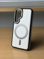 BUZZBEA Luxe Leather Texture MagSafe Compatible Case for Samsung Galaxy S24 – Premium White Snake Pattern | Shockproof Hybrid Slim Back Cover - Image 4